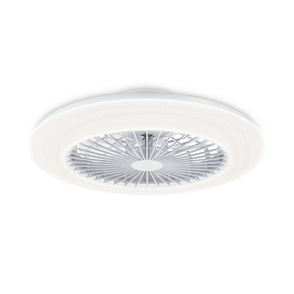 VENTILADOR DE TECHO, LED 3 CCT, MOTOR DC 25 W + LED 60 W, MODELO AMIGO, BLANCO CON DIFUSOR EFECTO ESTRELLADO, Ø57,5 cm