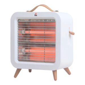 ESTUFA DE CUARZO PIE 400W ANTI-VUELCO EV-400, BLANCO, 24 x 11 x 26 cm
