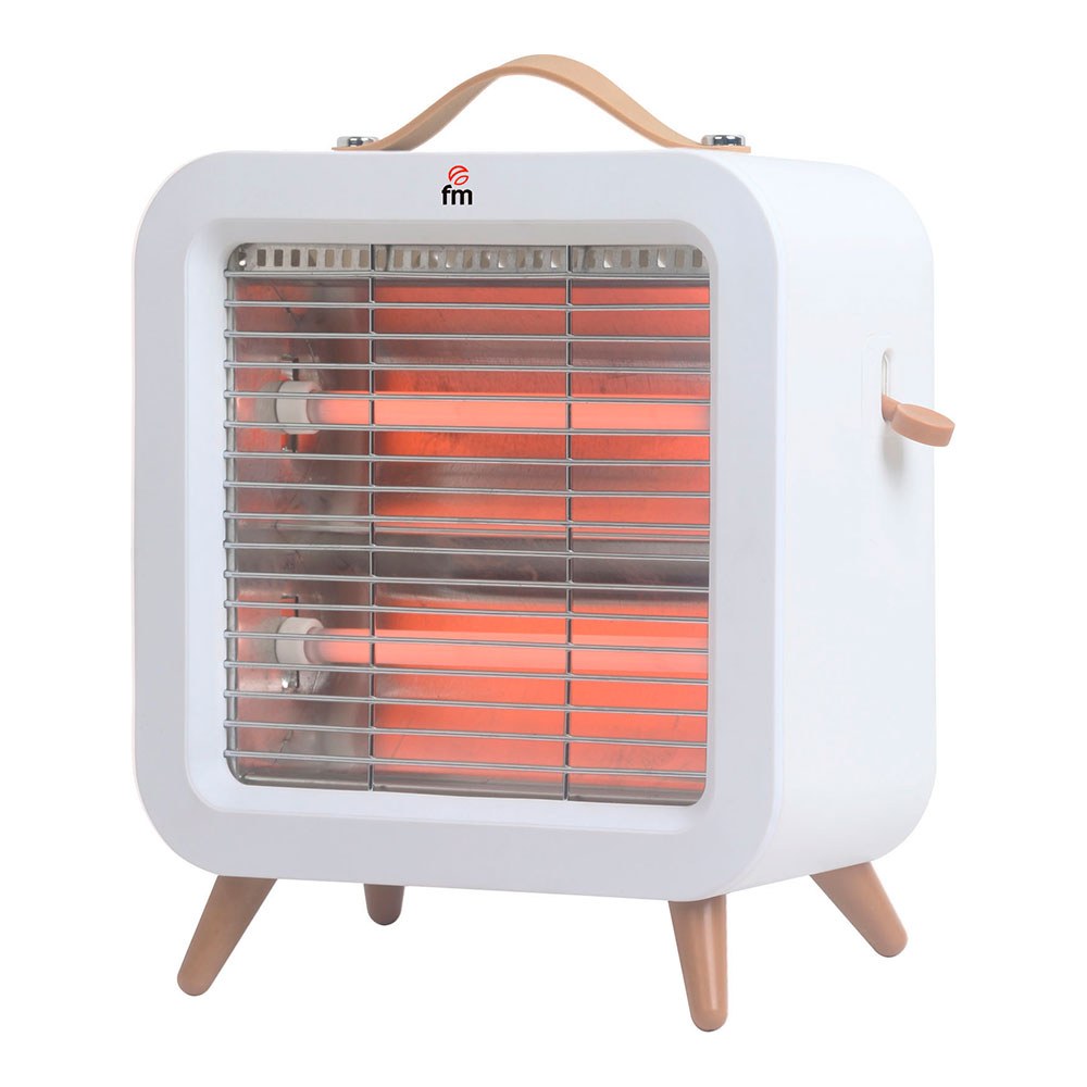 ESTUFA DE CUARZO PIE 400W ANTI-VUELCO EV-400, BLANCO, 24 x 11 x 26 cm