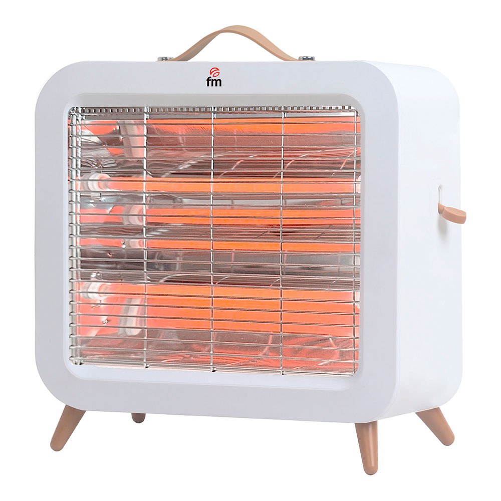 ESTUFA DE CUARZO PIE 700W ANTI-VUELCO EV-700, BLANCO, 35 x 11 x 31 cm