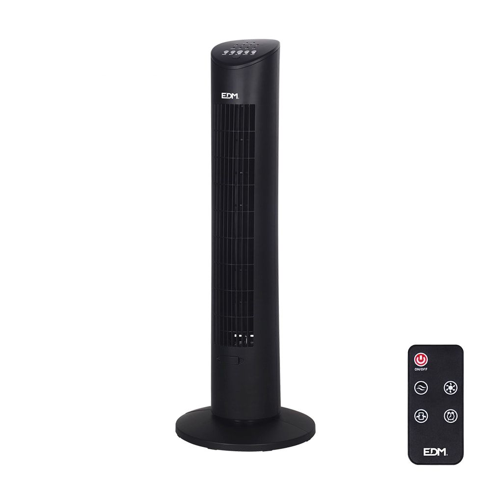 VENTILADOR DE TORRE. POTENCIA: 60 W, 54,8 dB, MANDO A DISTANCIA, NEGRO 28 x 78,3 cm