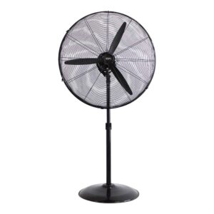 VENTILADOR DE PIE INDUSTRIAL BASE CIRCULAR, OSCILANTE, NEGRO, POTENCIA 180 W, 64,9 dB, ASPAS Ø60 cm, ALTURA REGULABLE 117-156 cm