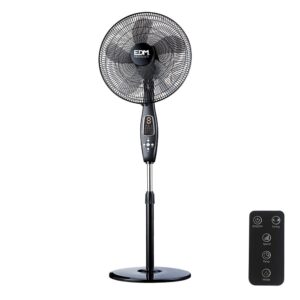 VENTILADOR DE PIE MANDO A DISTANCIA, NEGRO, POTENCIA 60 W, 62,9 dB, ASPAS Ø40 cm, ALTURA REGULABLE 110-130 cm