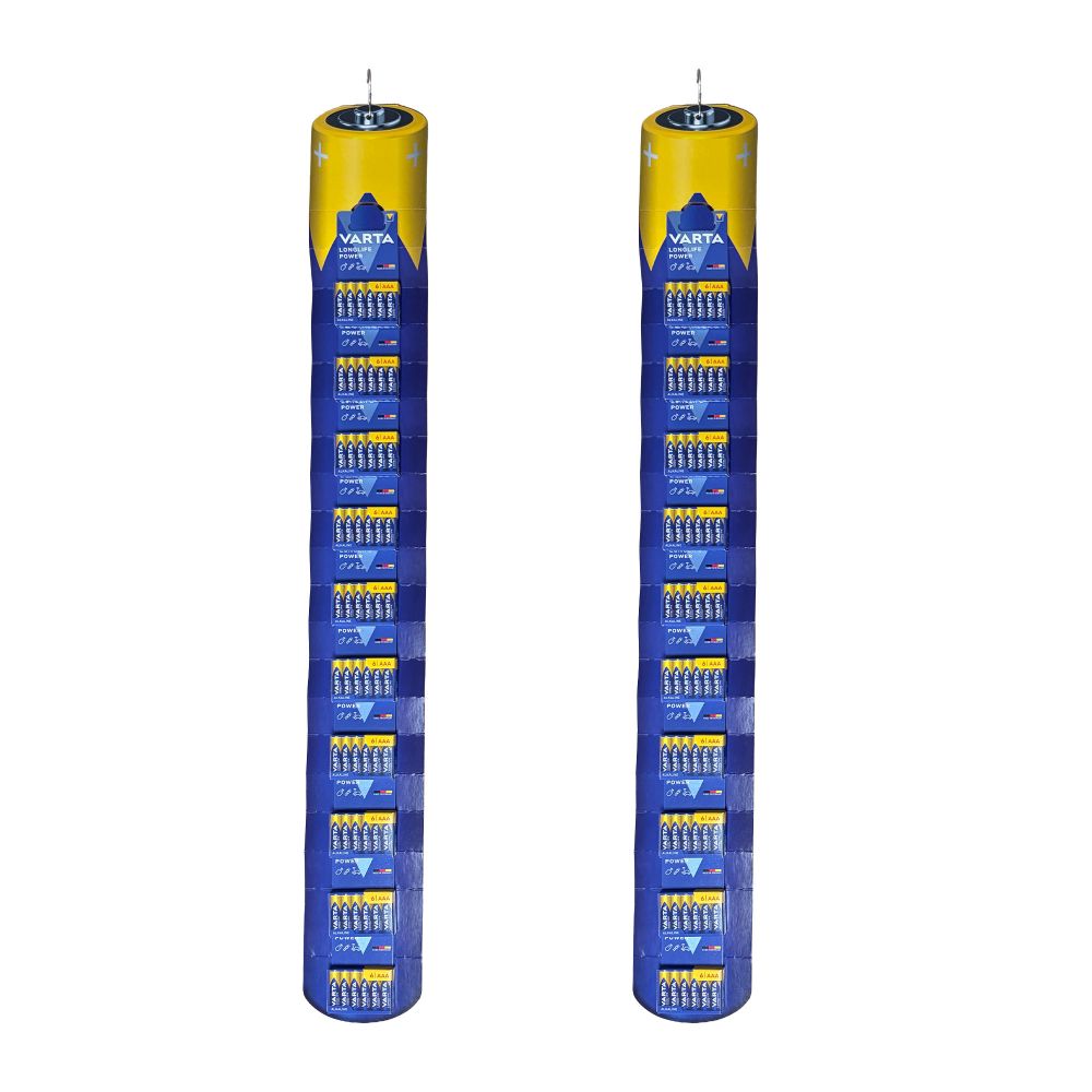 PILA ALKALINA LONGLIFE POWER AAA - LR03, 10 BLISTERS DE 6 PILAS / TIRA, TOTAL 120 PILAS, 2 uds, 11 x 100 x 2 cm
