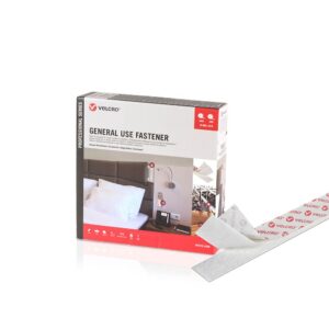 CINTA DE GANCHO Y BUCLE ADHESIVA BLANCA 20mm x 25 m