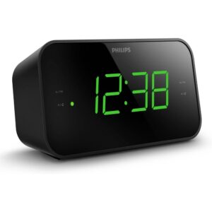 RADIO RELOJ DESPERTADOR TAR3306/12 NEGRO, SERIE 3000