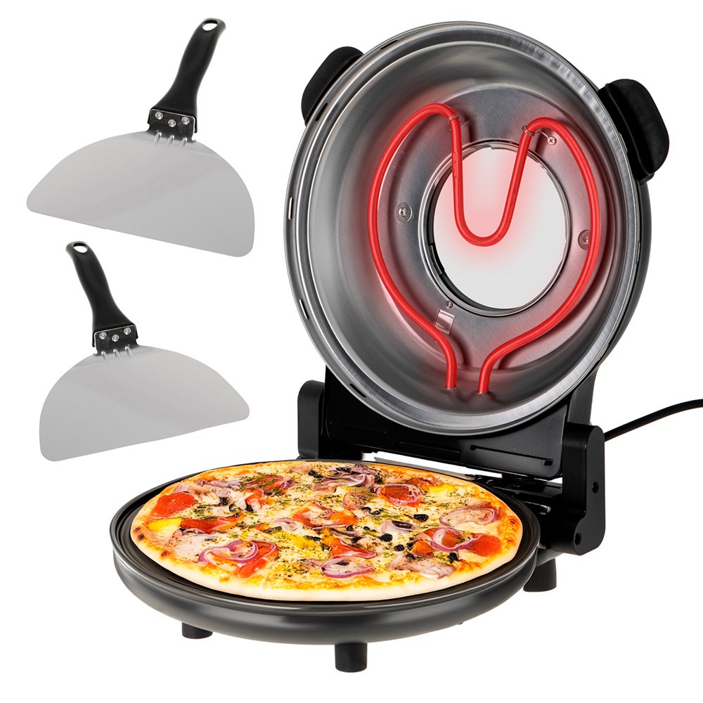 HORNO ELÉCTRICO PARA PIZZA AD6314, NEGRO, 1200 W