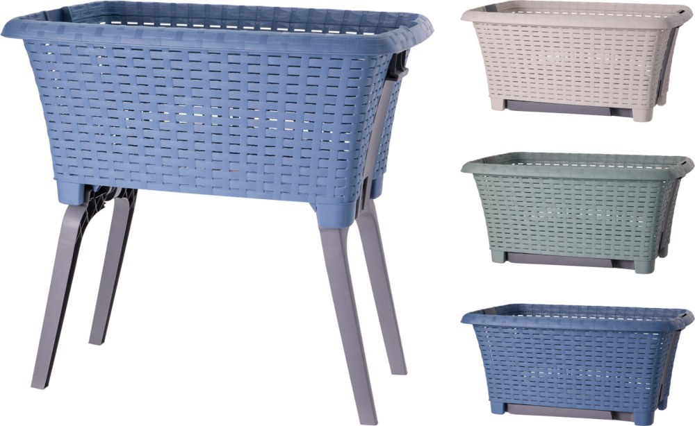 CESTA DE ROPA CON PATAS PLEGABLES, COLORES SURTIDOS, 60 x 40 x 57 cm