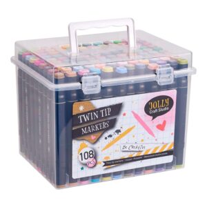 MARCADORES DE COLORES CON DOBLE PUNTA, 108 uds, CAJA