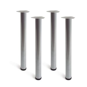 PATA CILÍNDRICA DE MESA, MODELO 4406, DE ACERO EN COLOR ALUMINIO, Ø60 x 710 mm, 4 uds