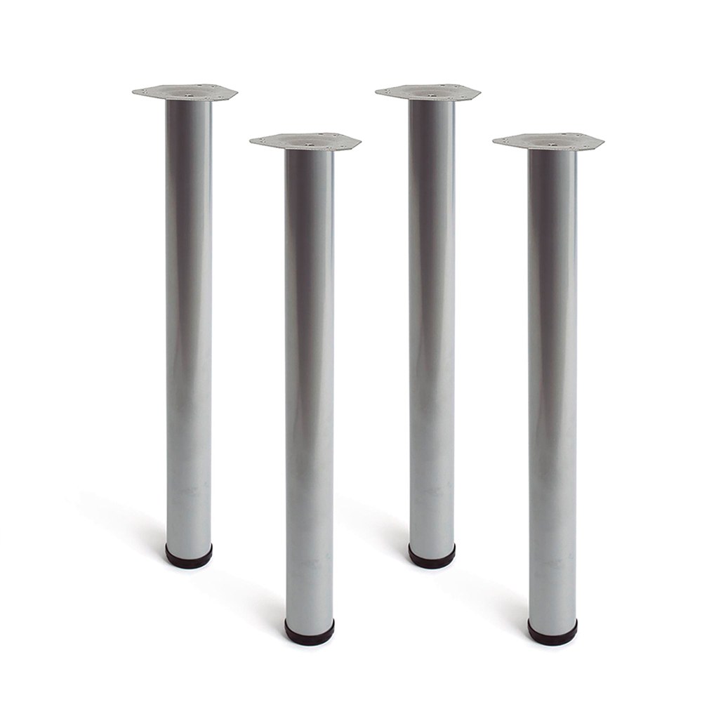 PATA CILÍNDRICA DE MESA, MODELO 4406, DE ACERO EN COLOR ALUMINIO, Ø60 x 710 mm, 4 uds