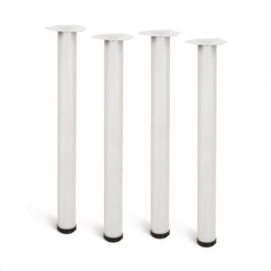 PATA CILÍNDRICA DE MESA, MODELO 4406, DE ACERO EN COLOR BLANCO, Ø60 x 710 mm, 4 uds