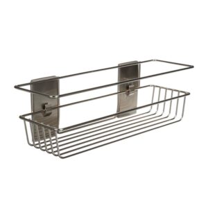 COMMAND CESTO DE BAÑO, NÍQUEL SATINADO, 32,5 x 9,5 x10 cm, 1 uds + 4 TIRAS, MÁX 3 Kg