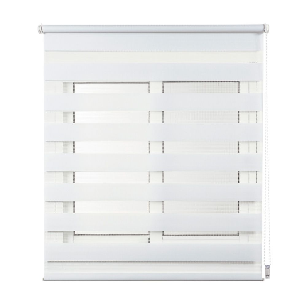 ESTOR ENROLLABLE CLIP & FIX, NOCHE & DIA, BLANCO 150 x 180 cm