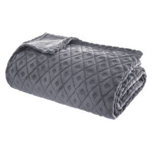 PLAID/MANTA MODELO WINTER RHOMBUS COLOR GRIS 230 x 180 cm