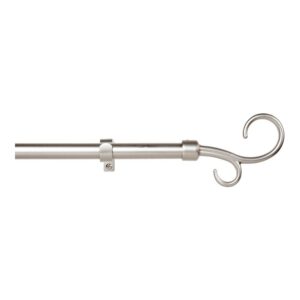 KIT BARRA CORTINA BÁCULO PLATA EXTENSIBLE DE 160 - 300 cm