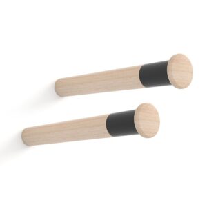 SOPORTE FIJO PARA BICICLETA, MODELO MT310, DE MADERA DE HAYA CON ACABADO LACADO, Ø3,8 x 31 cm, 2 uds