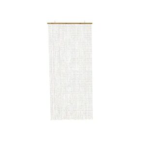 CORTINA DE PLÁSTICO Y BARRA DE MADERA, PARA PUERTA, 90 x 200 cm