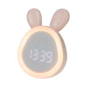 RELOJ DESPERTADOR RECARGABLE MODELO CONEJITO ROSA