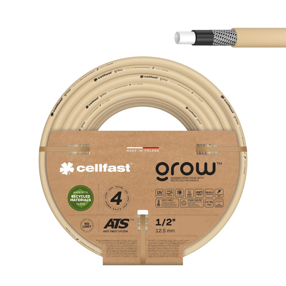 MANGUERA DE JARDÍN GROW Ø12,5 mm, ½ pulg, 15 m
