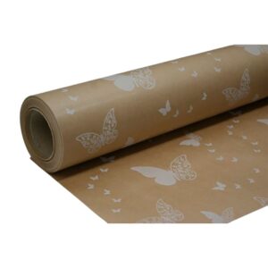 PAPEL REGALO MARIPOSAS BLANCAS, 70 cm x 50 m