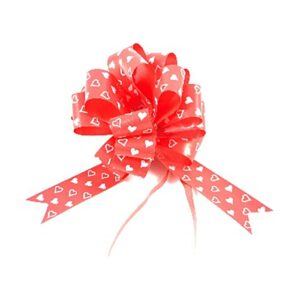 LAZOS DE ADORNO DE CORAZONES ROJOS, 31 mm, 50 uds, BOLSA