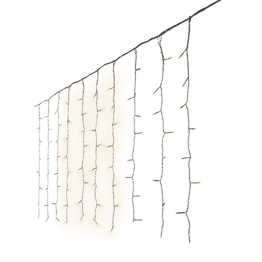 CORTINA MULTIFUNCIÓN, EXTERIOR, 240 LEDS, 2,2 x 1,5 m, BLANCO CÁLIDO