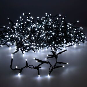 GUIRNALDA MULTIFUNCIÓN, USO EXTERIOR, LED COMPACT, BLANCO FRÍO, CABLE VERDE, 750 LEDS, 21 m