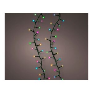 GUIRNALDA MULTIFUNCIÓN, USO EXTERIOR, LED COMPACT, MULTICOLOR PASTEL, CABLE VERDE, 750 LEDS, 21 m