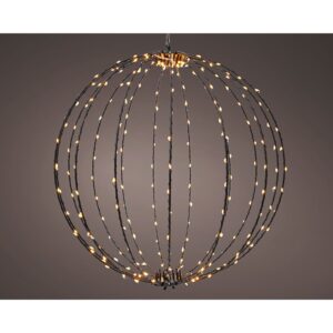 ADORNO LED COLGANTE BOLA, DE MARCO METÁLICO NEGRO EXTERIOR Ø38 cm