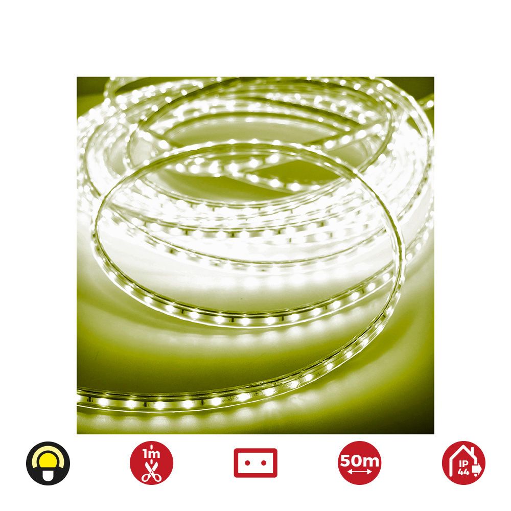 TIRA DE LED 60 LEDS/m 4,2W/m 220-240V IP44 50 m AMARILLO