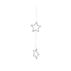 CORTINA DE LED CON ESTRELLAS, FIJA, LUZ CÁLIDA, 252 LEDS, EXTERIOR, 2 m COLOR PLATEADO