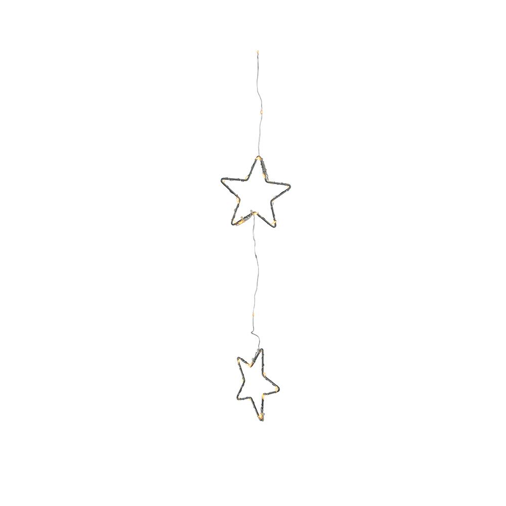 CORTINA DE LED CON ESTRELLAS, FIJA, LUZ CÁLIDA, 252 LEDS, EXTERIOR, 2 m COLOR PLATEADO