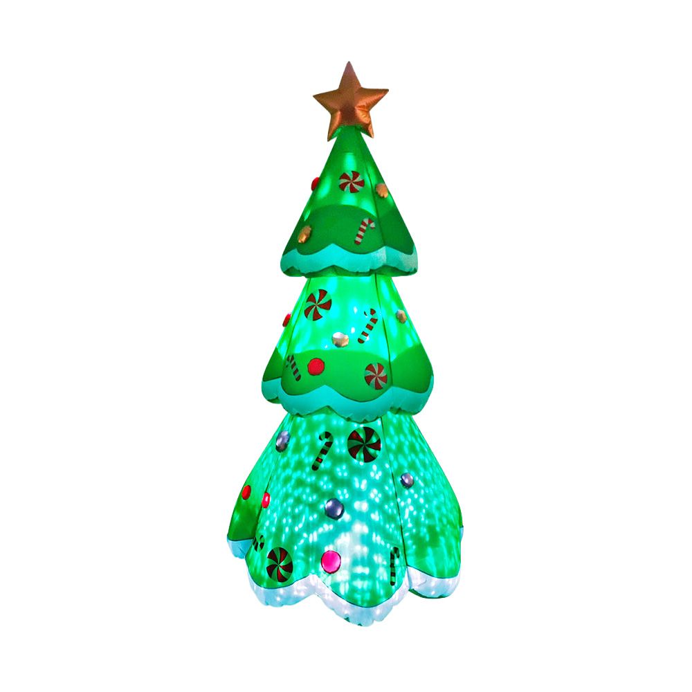FIGURA HINCHABLE CON LED PARA EXTERIOR, ÁRBOL DE NAVIDAD, 110 x 110 x 240 cm