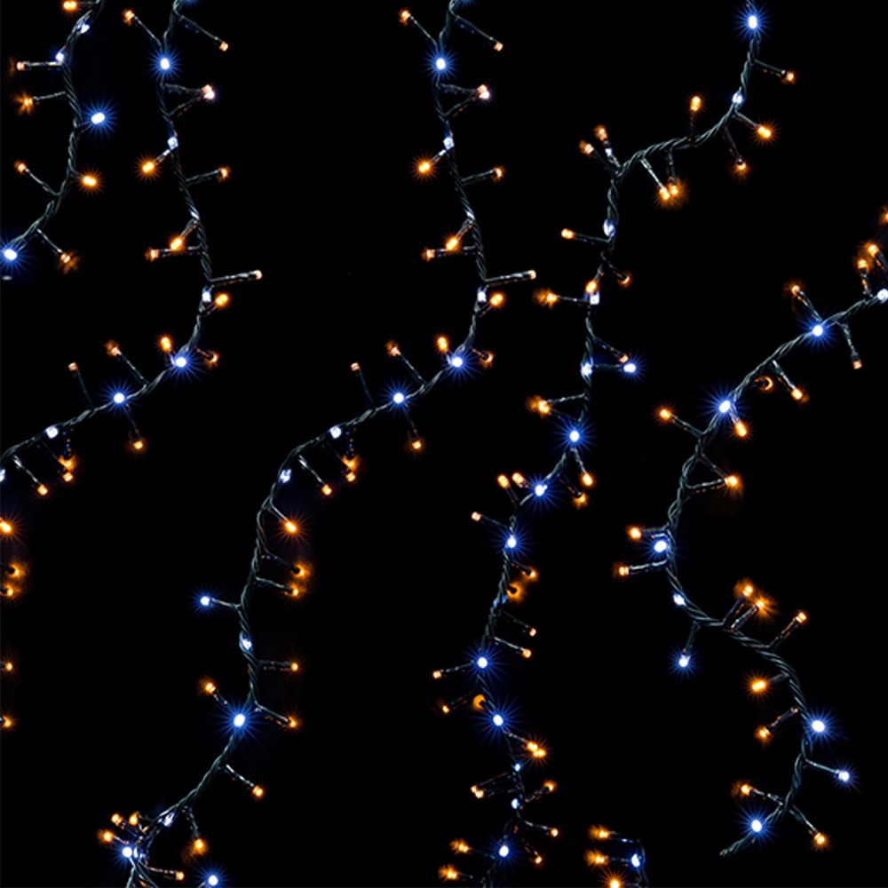 GUIRNALDA MICROCLUSTER MULTIFUNCIÓN, USO EXTERIOR, BLANCO CÁLIDO/FRÍO, 1410 LEDS, 20 m