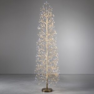 ÁRBOL DE NAVIDAD DORADO, USO EXTERIOR, BLANCO FRÍO/CÁLIDO, 600 LEDS, 1 m