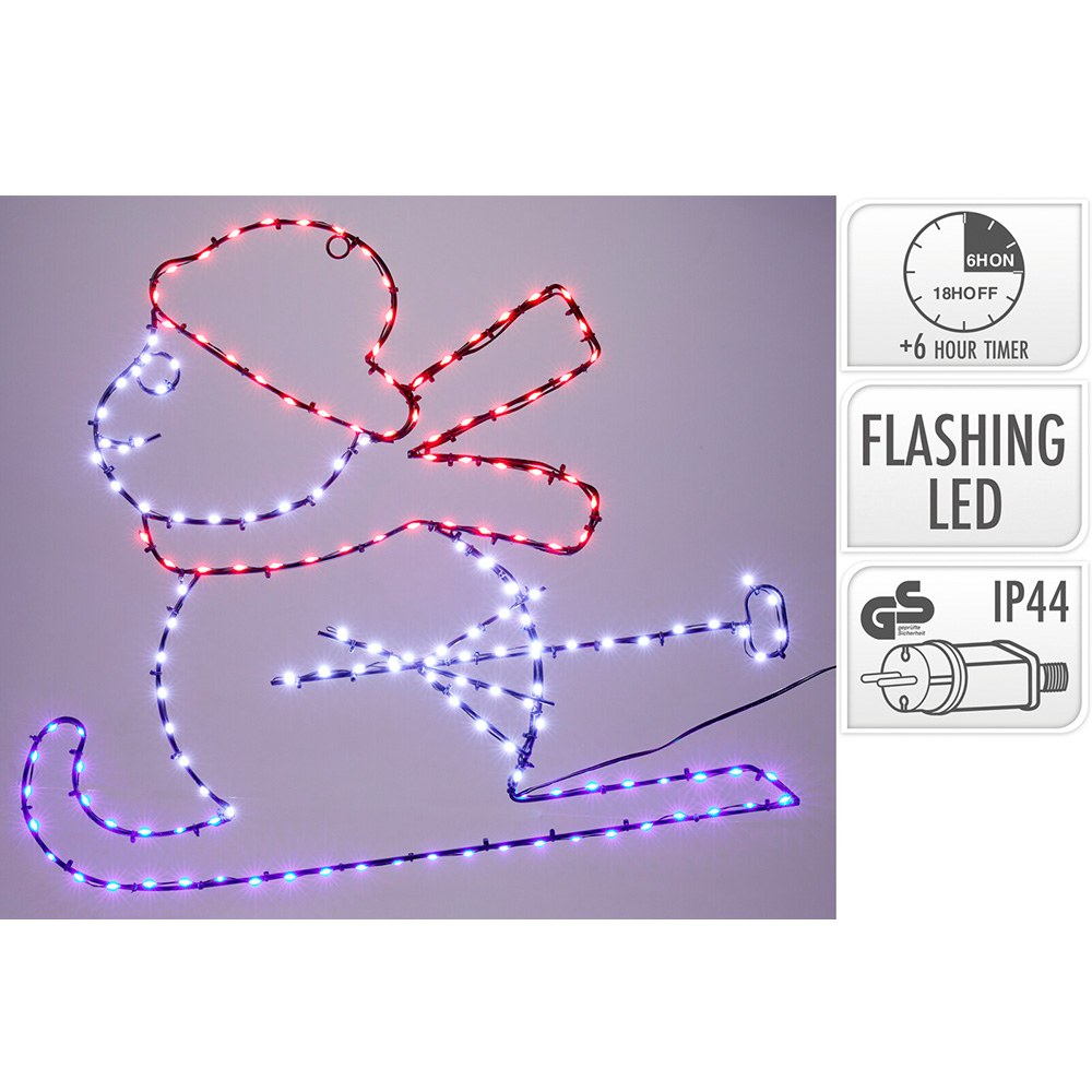 FIGURA LED DECORATIVA MUÑECO DE NAVIDAD, MULTICOLOR, USO EXTERIOR, 172 LEDS, 53 x 45 cm
