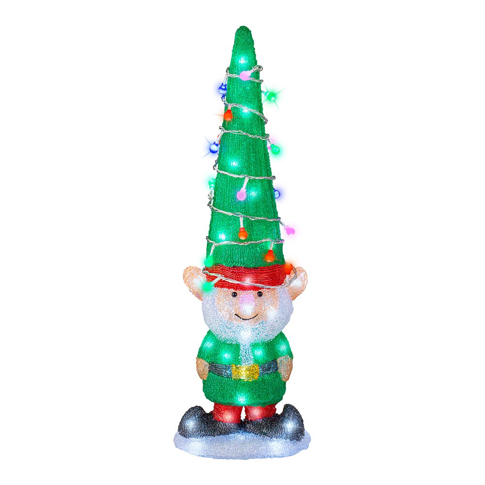 FIGURA LED ACRÍLICA PARA EXTERIOR DE ELFO, 60 LEDS, BLANCO FRÍO, 19 x 13 x 60 cm