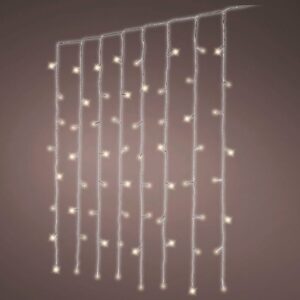 CORTINA LED, EXTERIOR, BLANCO CÁLIDO, FIJA, 240 LEDS, CABLE TRANSPARENTE, 2 x 2 m