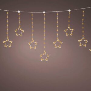 CORTINA MULTIFUNCIÓN, EXTERIOR, CON ESTRELLAS, BLANCO CÁLIDO, CABLE COBRE, 1,2 m