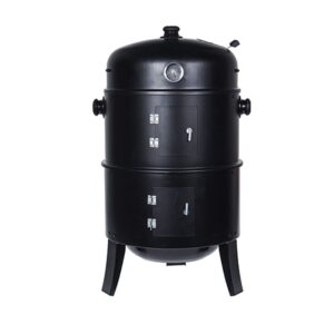BARBACOA TIPO BARRIL PARA AHUMAR COLOR NEGRO Ø47 x 78 cm
