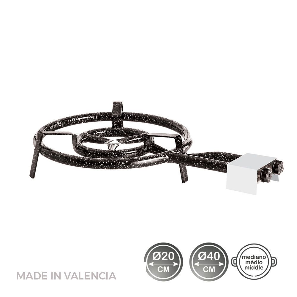 QUEMADOR DE GAS BUTANO/PROPANO Ø40cm 2 FUEGOS