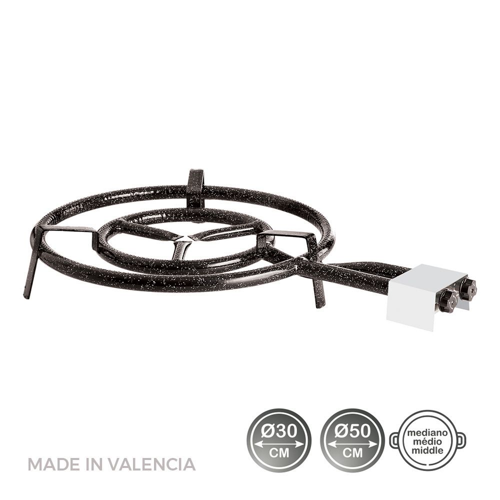 QUEMADOR DE GAS BUTANO/PROPANO Ø50cm 2 FUEGOS