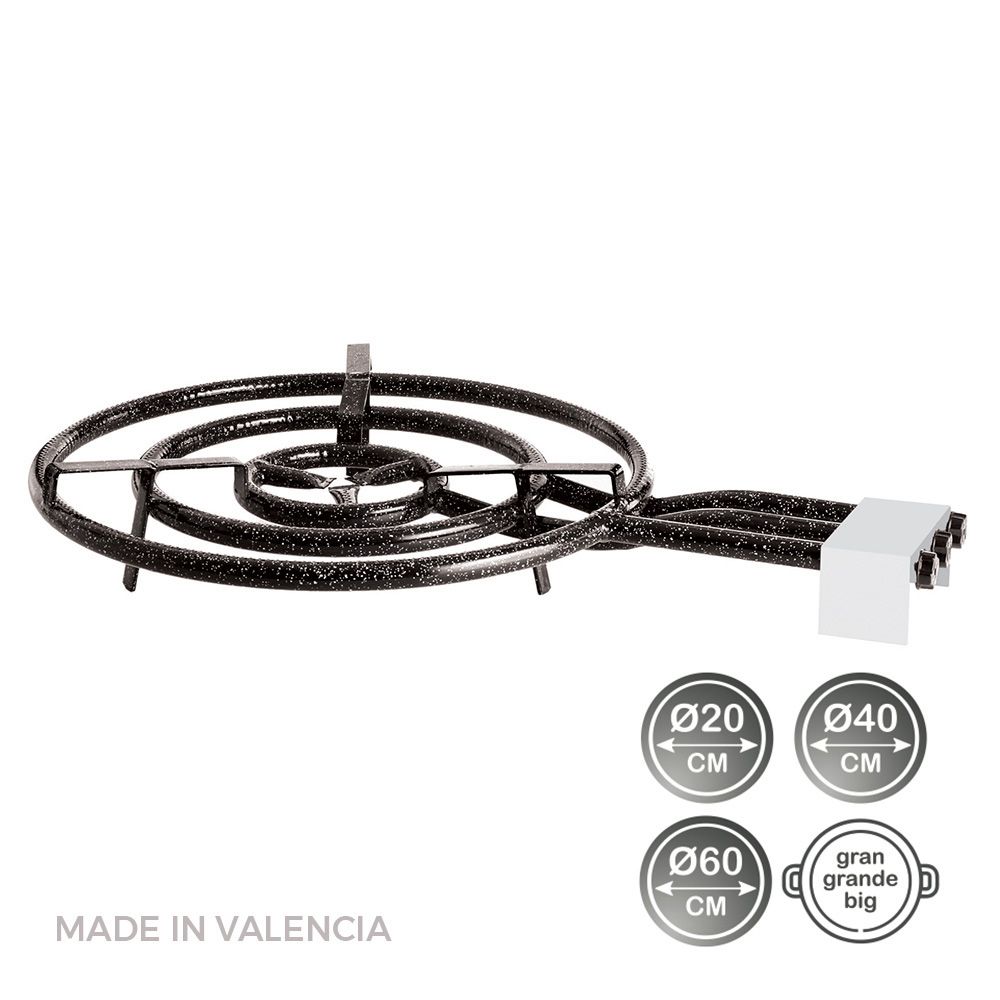 QUEMADOR DE GAS BUTANO/PROPANO Ø60cm 3 FUEGOS