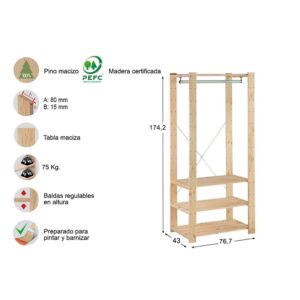 KIT VESTIDOR EVOLUTION 76,5 x 38,5 x 174,5 cm