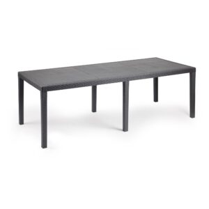 MESA EXTENSIBLE QUEEN COLOR ANTRACITA PARA EXTERIOR 90 x 150 - 220 x 72 cm