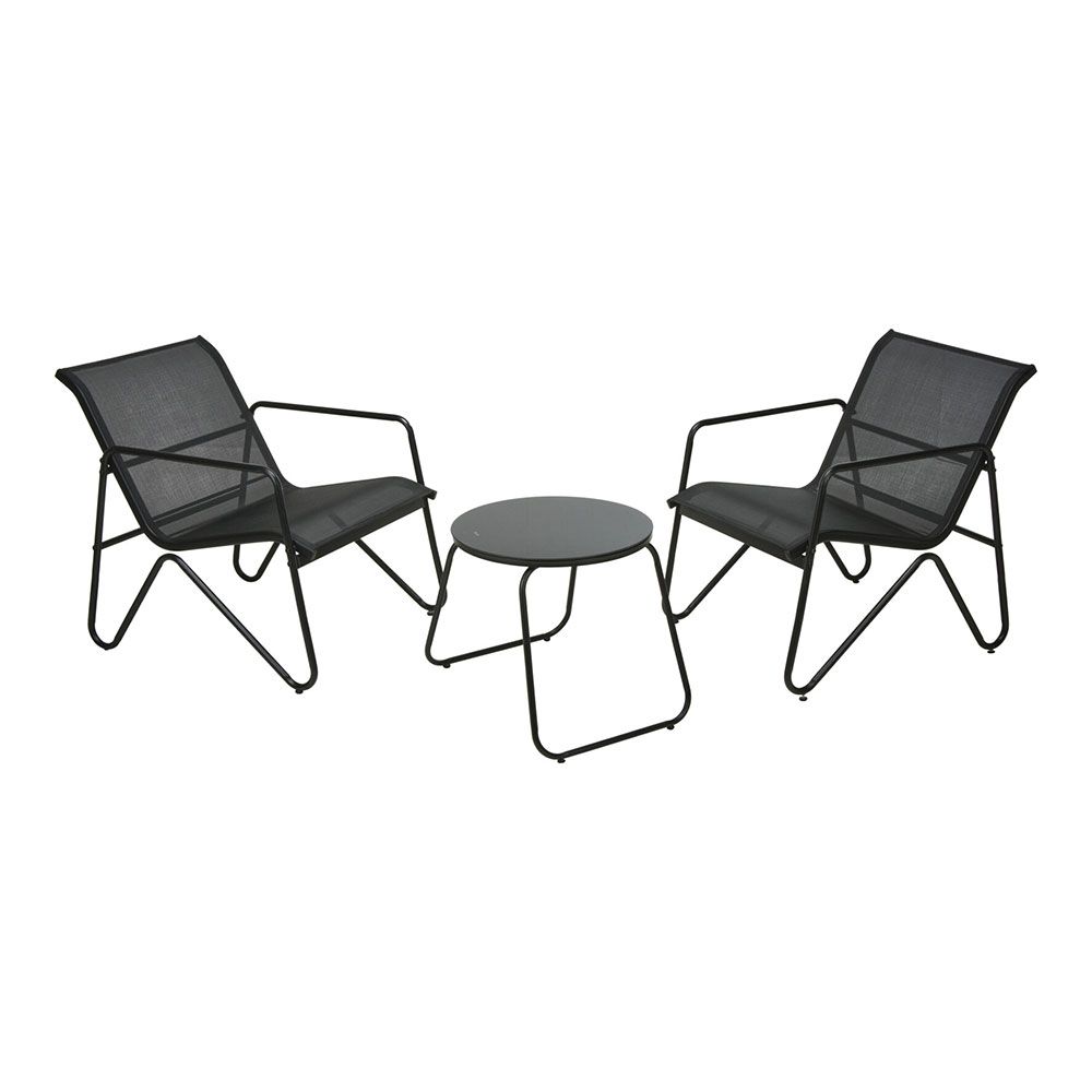 CONJUNTO JARDÍN 3 PIEZAS METAL ANTRACITA