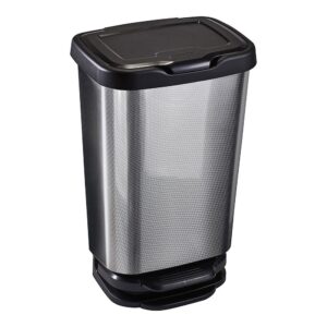 CUBO CON PEDAL CON CIERRE AMORTIGUADO PLATA/NEGRO, 40 L