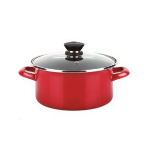 OLLA OPTIMAX + TAPA ROJA ACERO AISI 430 Ø24 x 13cm