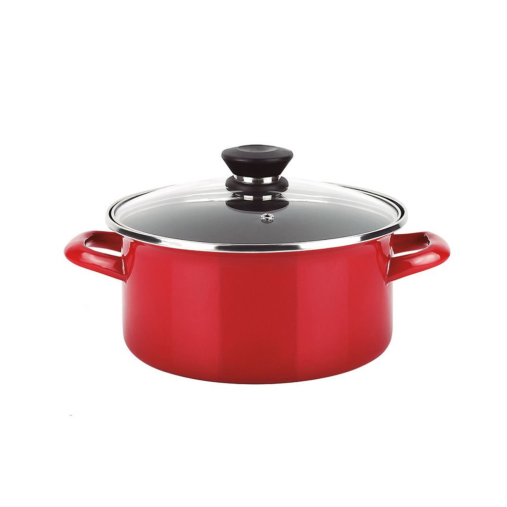 OLLA OPTIMAX + TAPA ROJA ACERO AISI 430 Ø24 x 13cm